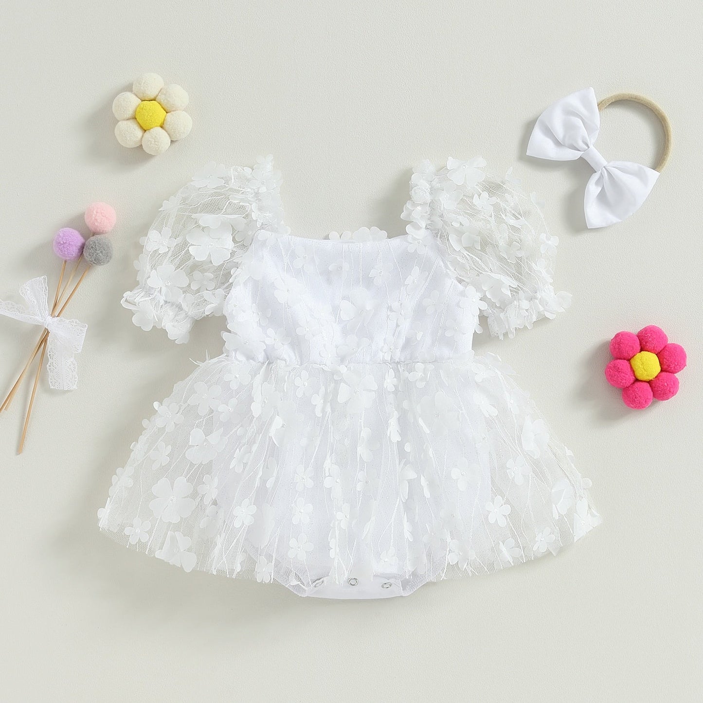 Body Vestido Florecillas + Lazo