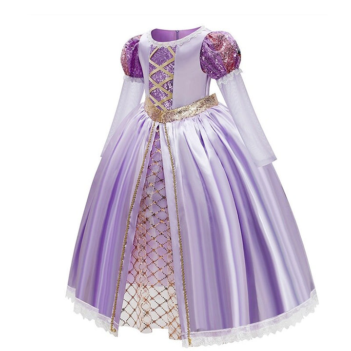 Vestido de fiesta de princesa morado para niñas