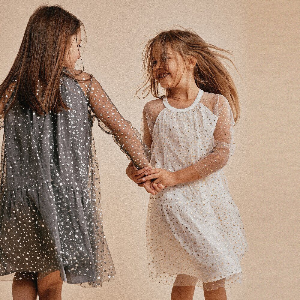 Vestido Infantil Tul Estrellas