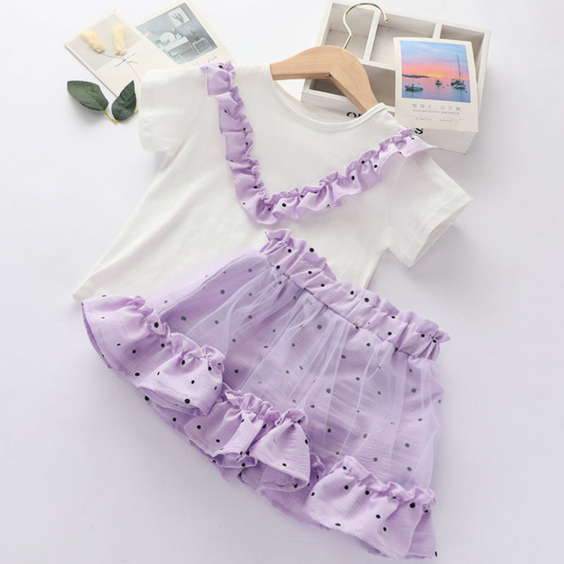Conjunto Infantil de Lunares y Tul