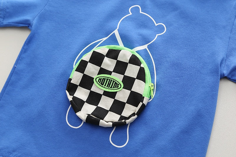 Conjunto Infantil Osito Con Aplique Monedero