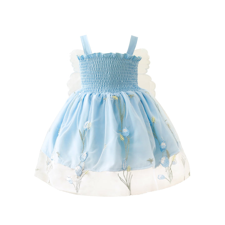 Vestido Infantil Alas de Mariposa y Cordón