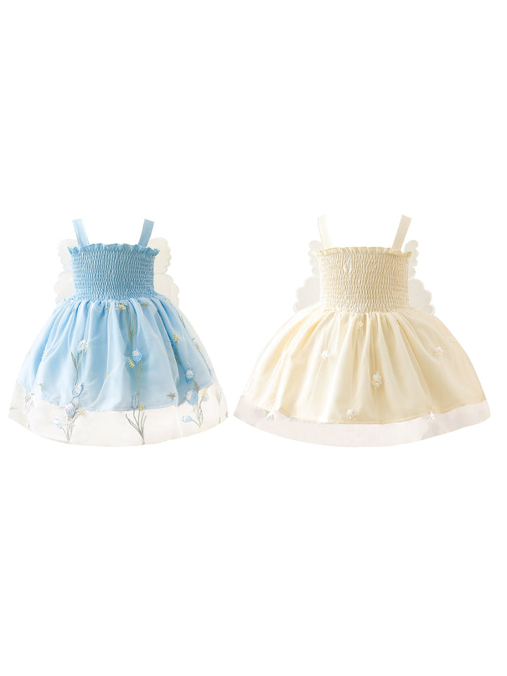 Vestido Infantil Alas de Mariposa y Cordón
