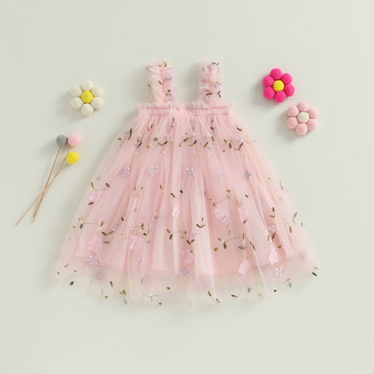 Vestido de tul a capas vestido de flores de tul