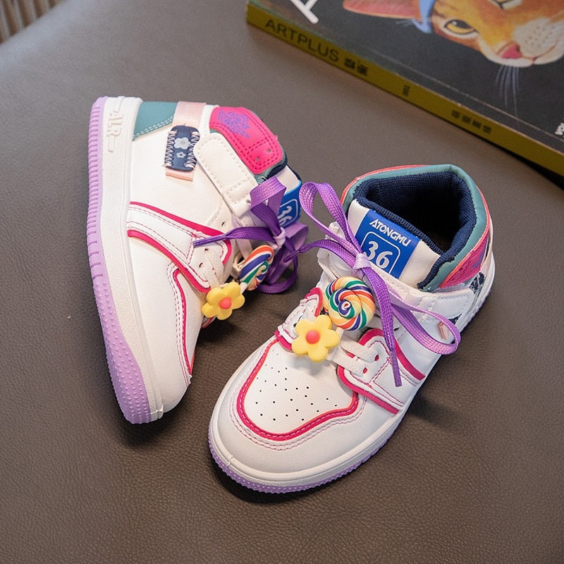Zapatillas de deporte con flores dulces para niños