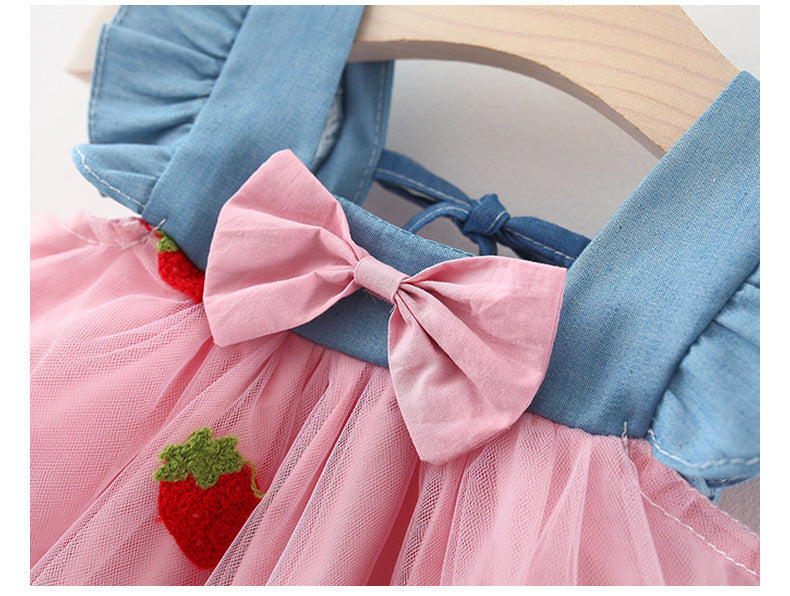 Vestido Infantil Frutos y Tul