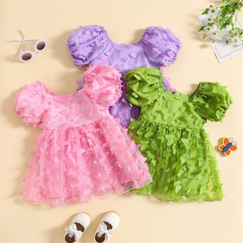 Vestido Infantil Tul Mariposas