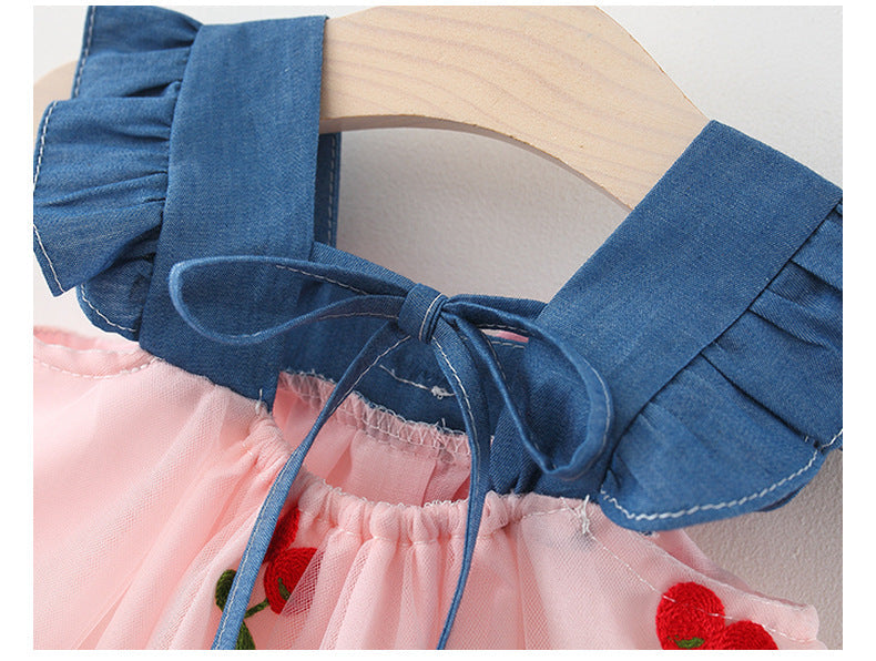 Vestido Infantil Frutos y Tul