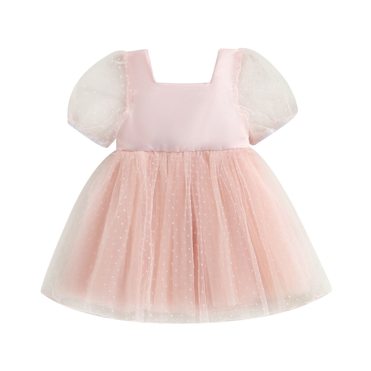 Vestido Infantil Tul Lunares