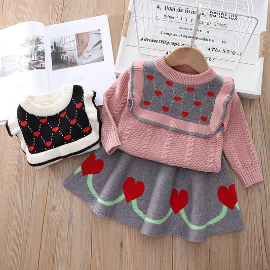Conjunto Infantil Lana Corazones