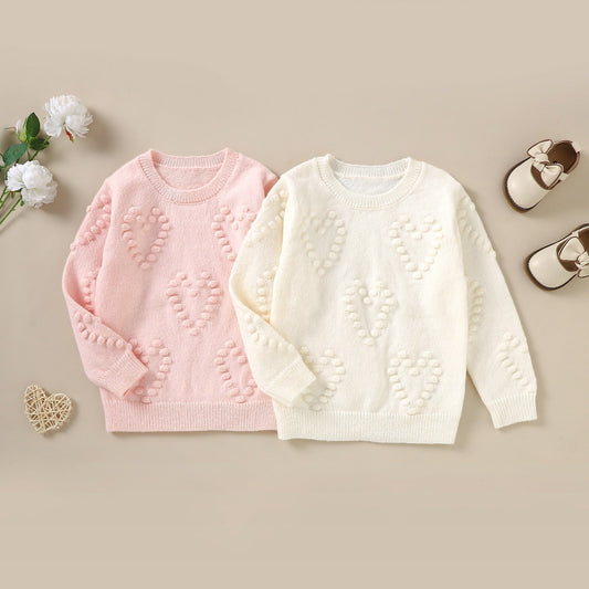 Jersey de punto de corazón de manga larga