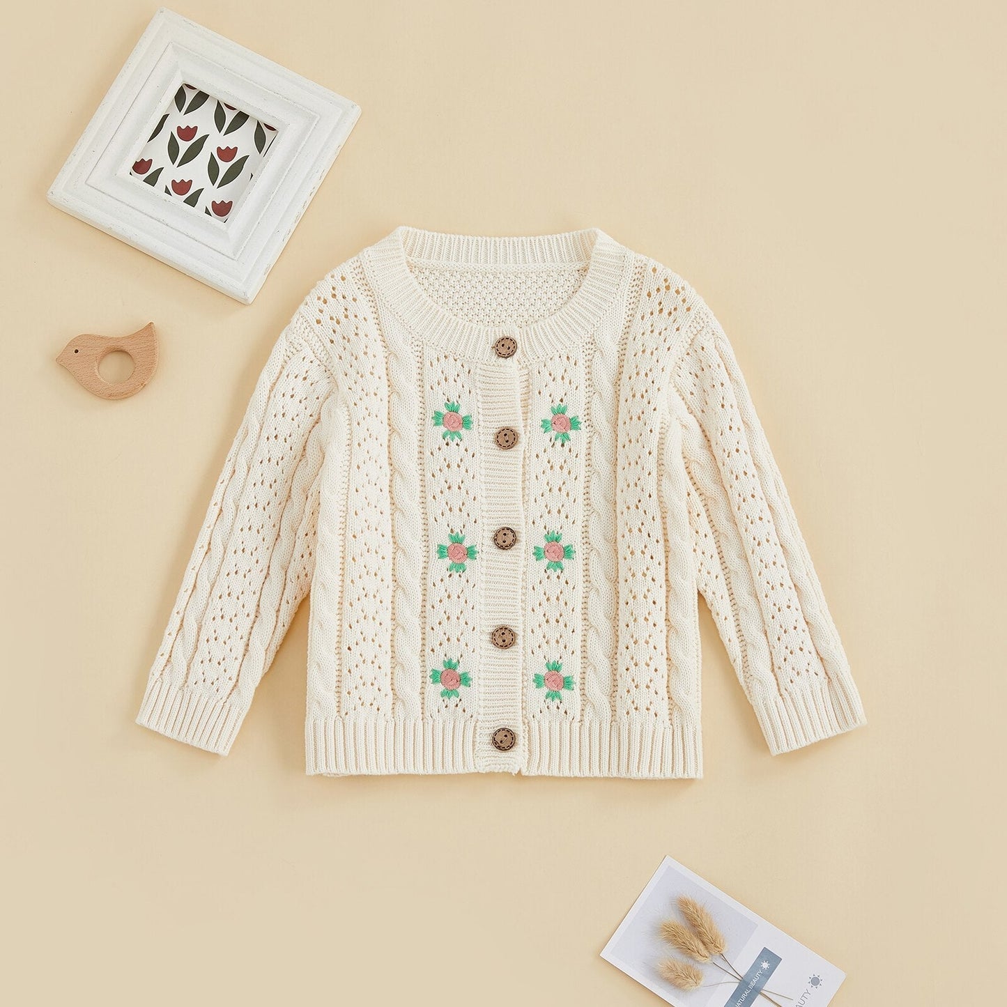 Cárdigan Infantil Flores