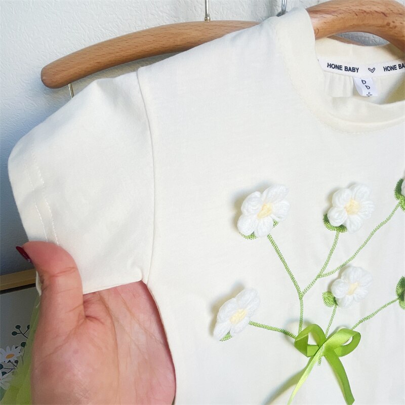 Conjunto de dos piezas con tutú de flores dulces