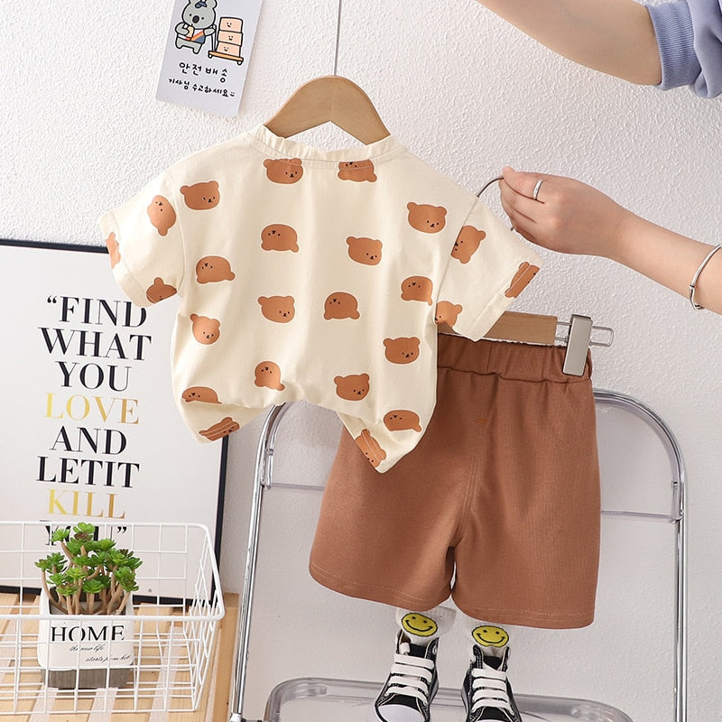 Conjunto Infantil Manga Corta Oso