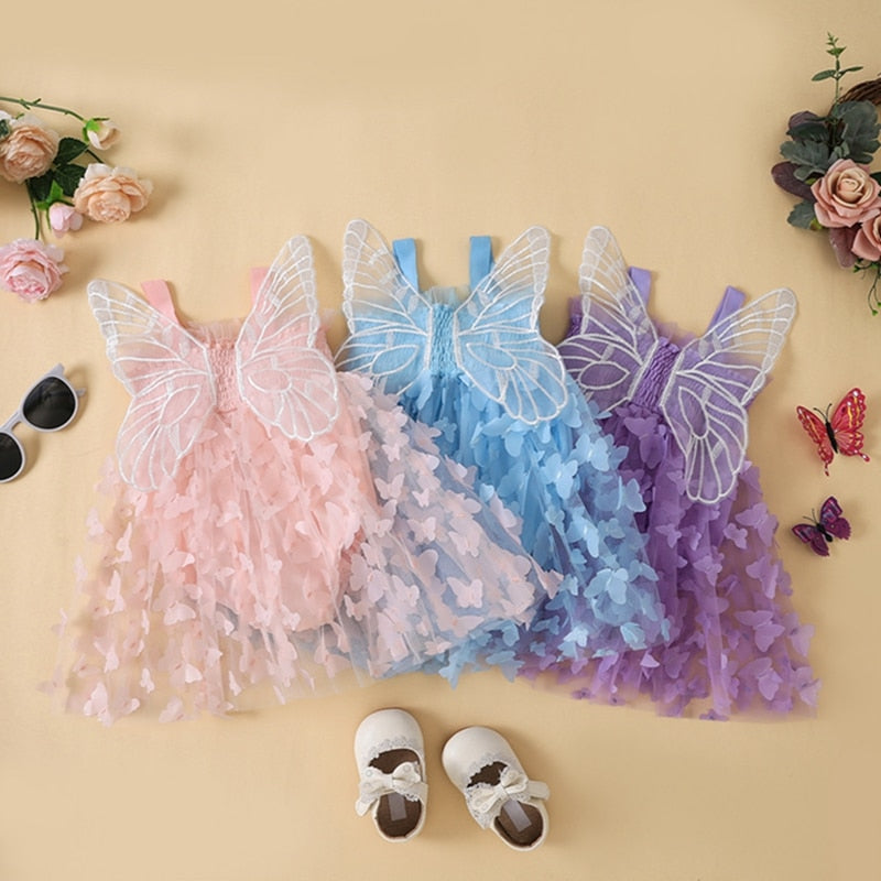 Vestido Infantil Asa Mariposas