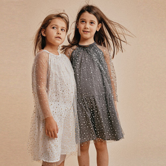 Vestido Infantil Tul Estrellas