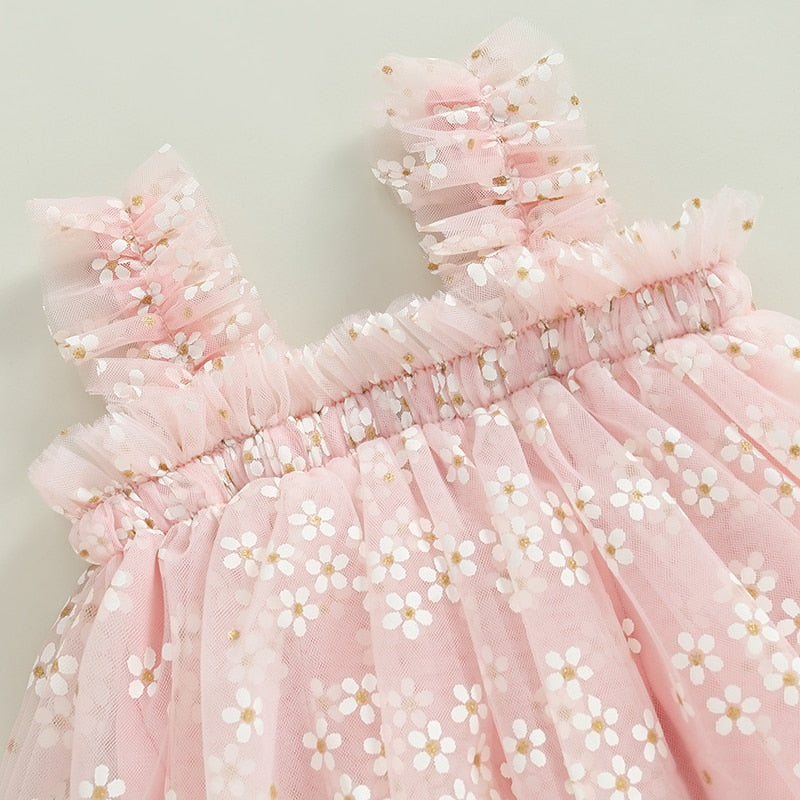 Mameluco de verano, lindo estampado floral sin mangas