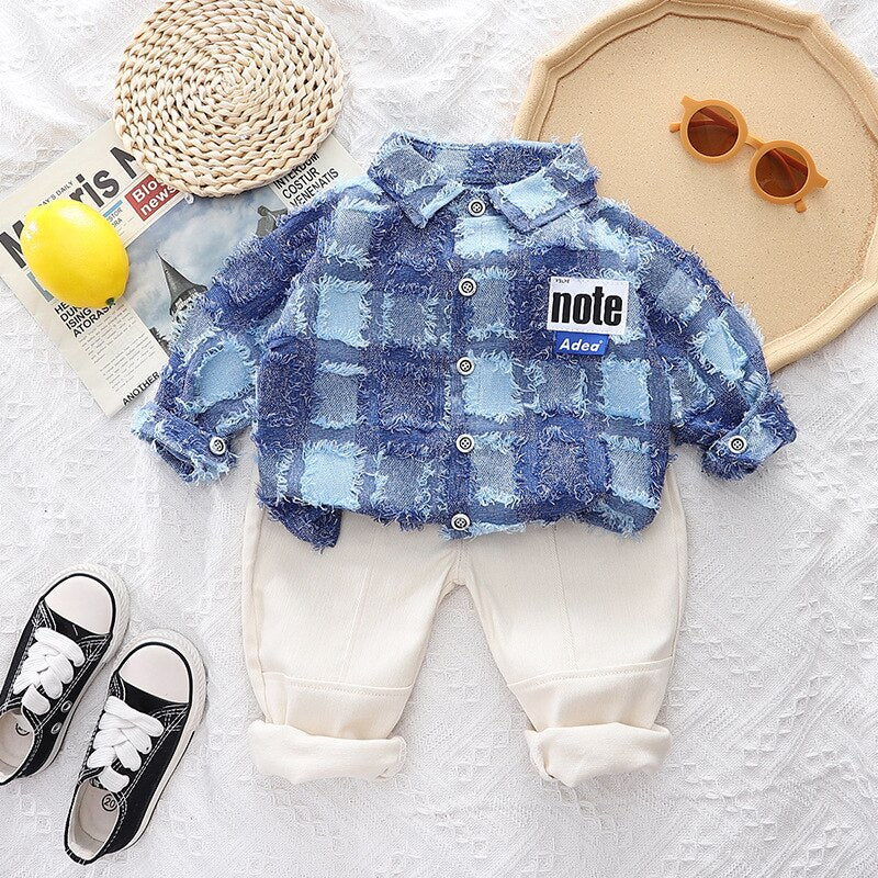 Conjunto Infantil 2 Piezas Camisa Ajedrez