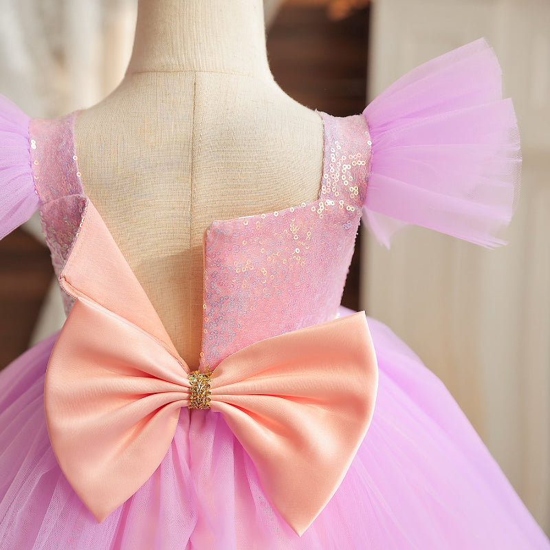 Vestido de Fiesta Infantil Lila y Rosa