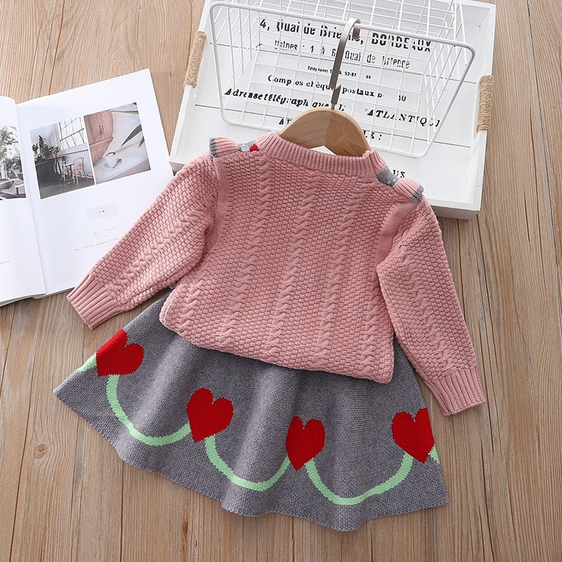 Conjunto Infantil Lana Corazones