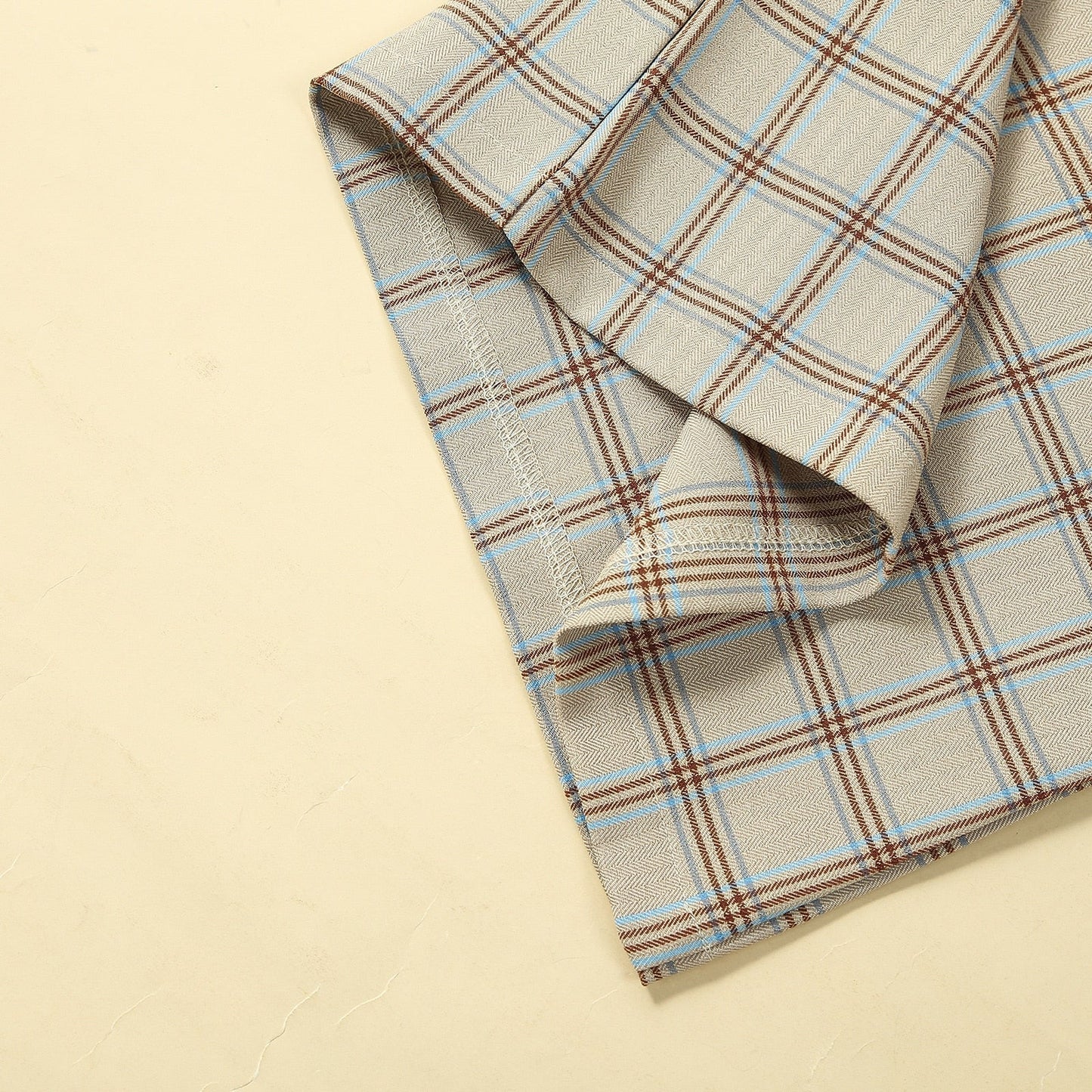 Conjunto de 2 piezas de top sin mangas a cuadros y pantalones elásticos con cinturón