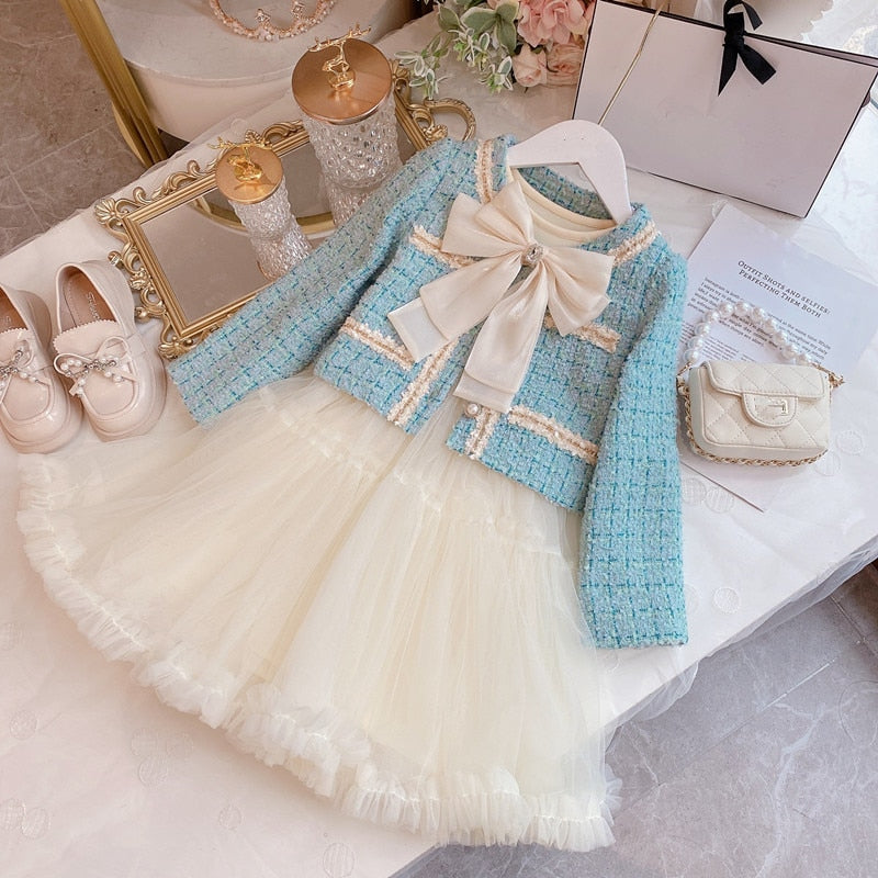 Conjunto vestido princesa + abrigo