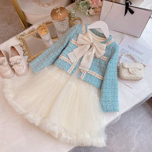 Conjunto vestido princesa + abrigo