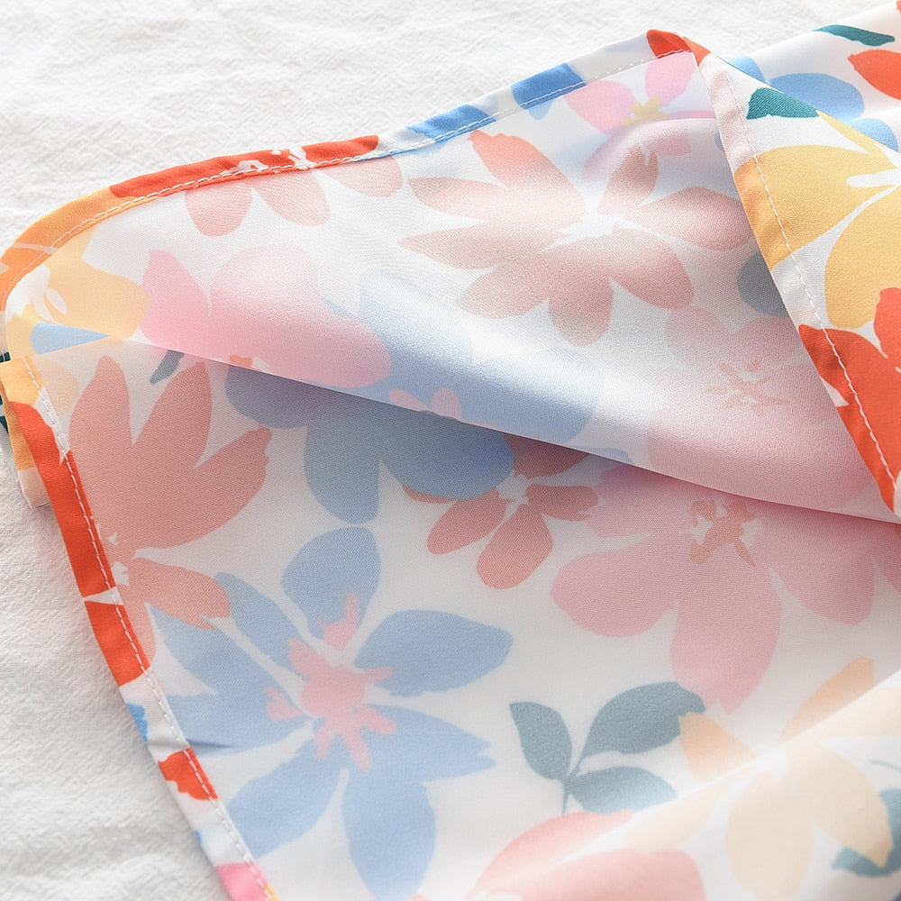 Vestidos Vestidos florales coloridos de manga corta