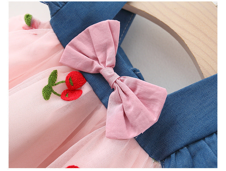 Vestido Infantil Frutos y Tul