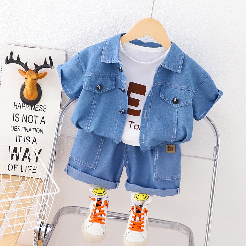 Conjunto de jeans de manga corta para niños