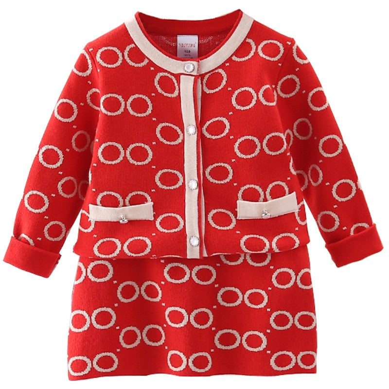 Conjunto Infantil Falda + cardigan