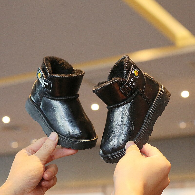 Botas Zapatos de invierno Niños Cuero Corto Algodón Botas cálidas