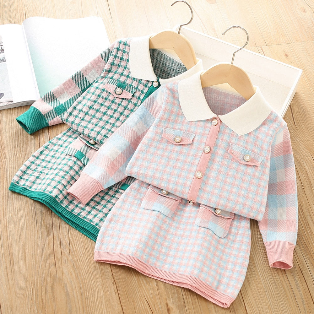 Conjunto Infantil Lana - Falda + Cárdigan