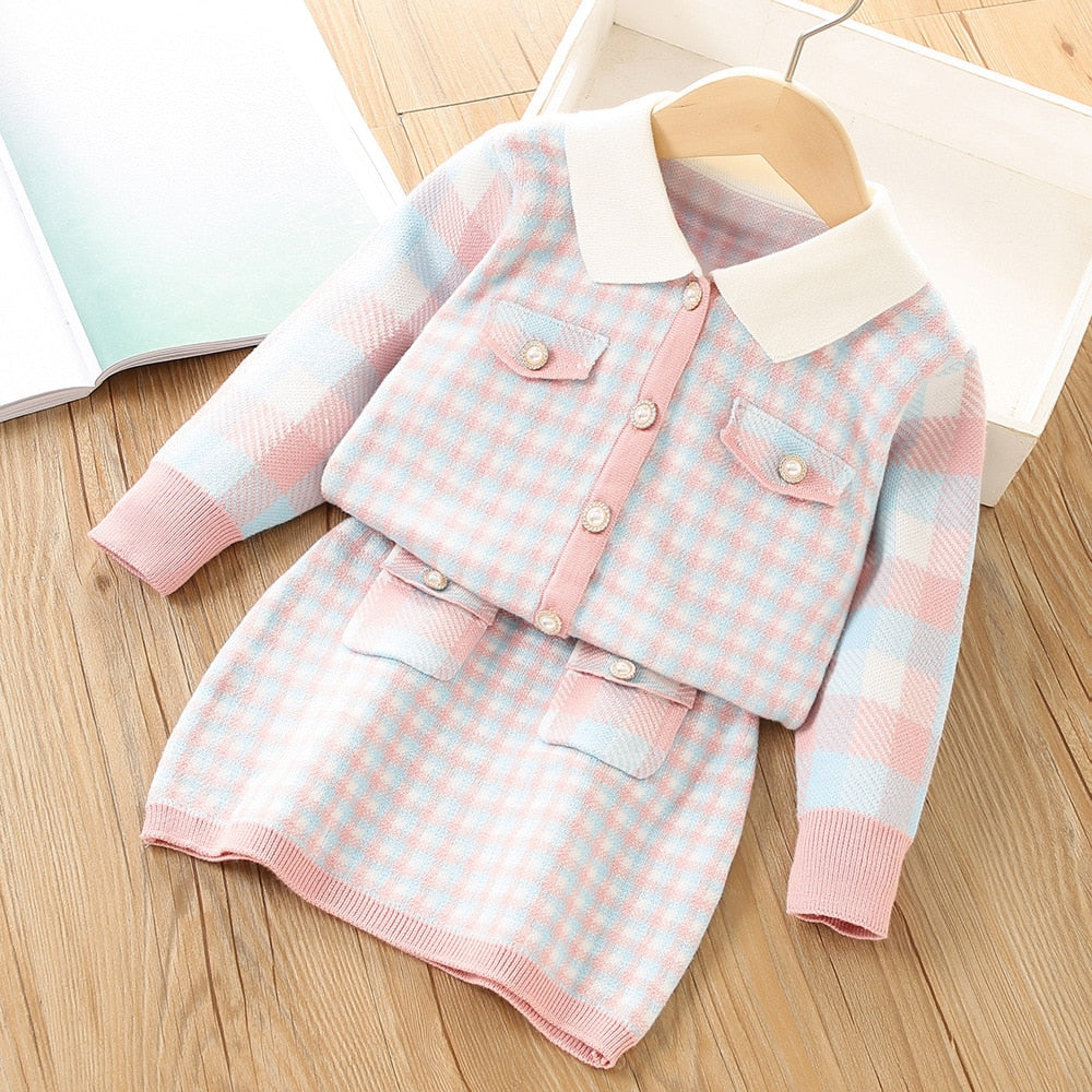 Conjunto Infantil Lana - Falda + Cárdigan