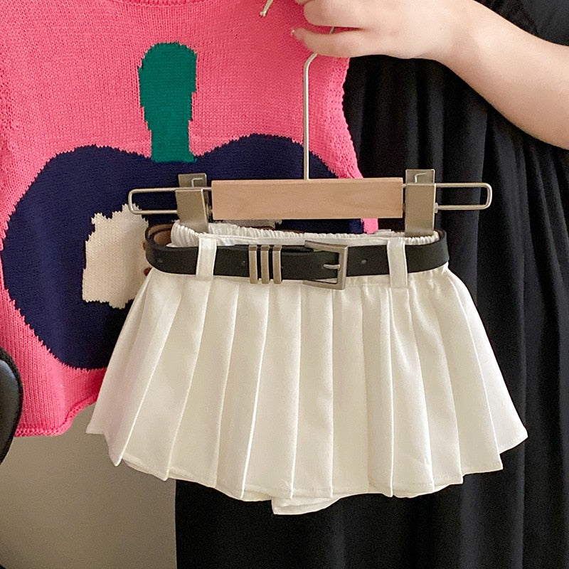 Tops Traje de falda plisado Fashion Fashion Set de dos piezas