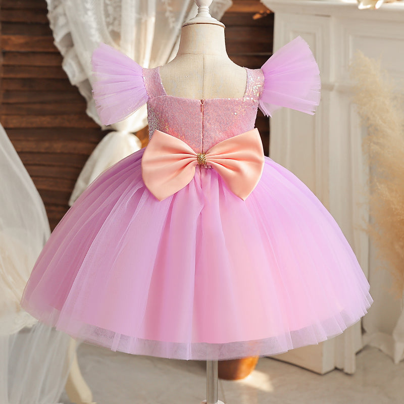 Vestido de Fiesta Infantil Lila y Rosa