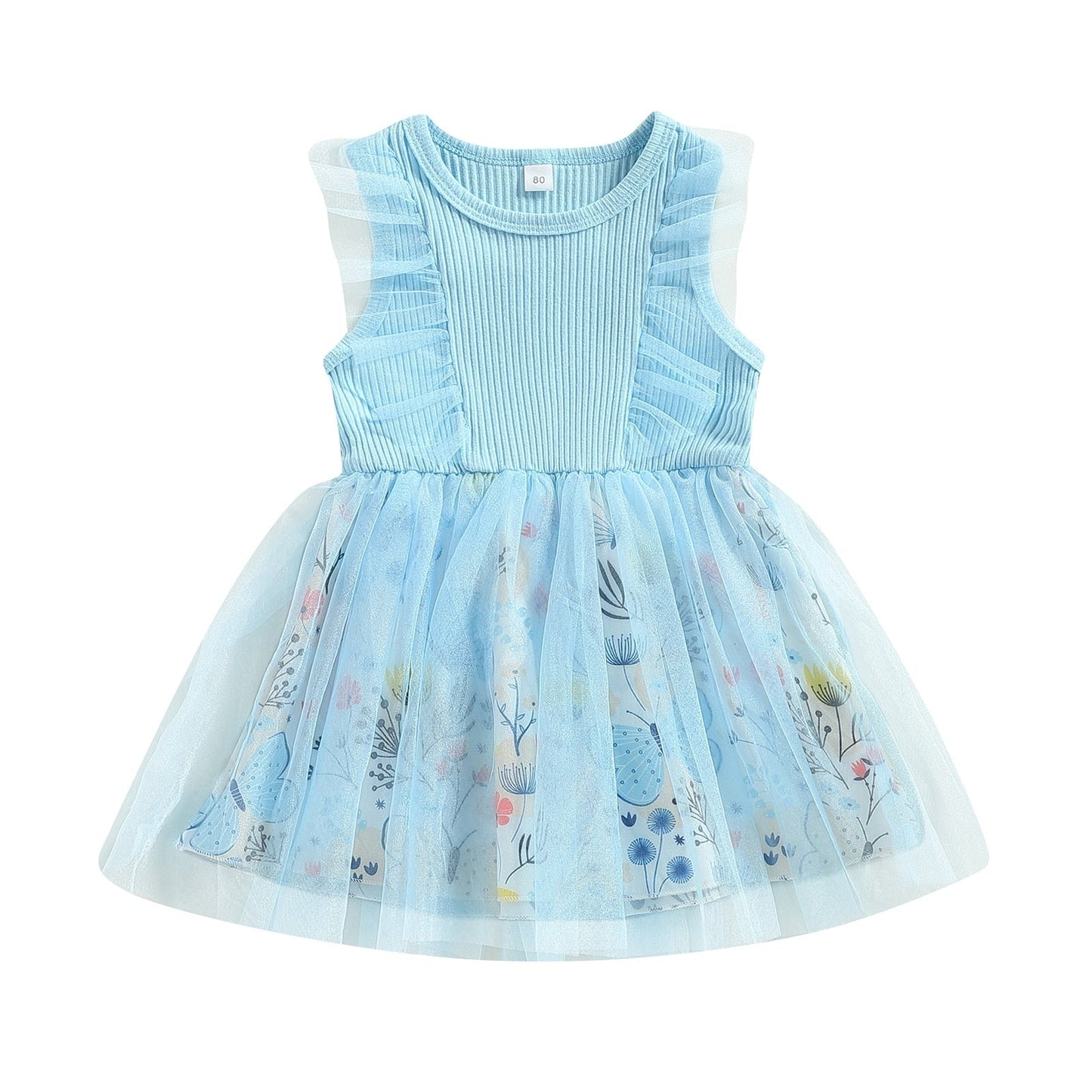 Vestido Infantil de Flores y Tul