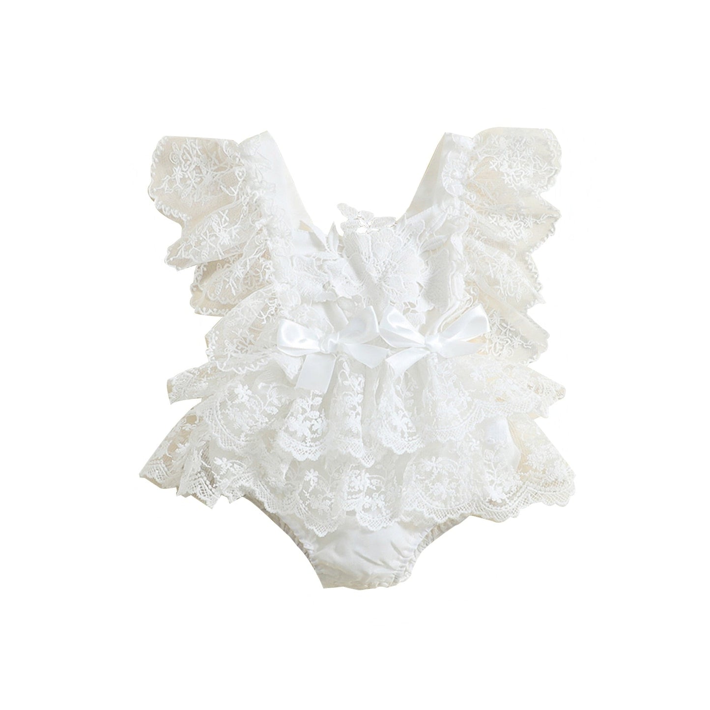 Vestido mameluco de encaje floral de verano