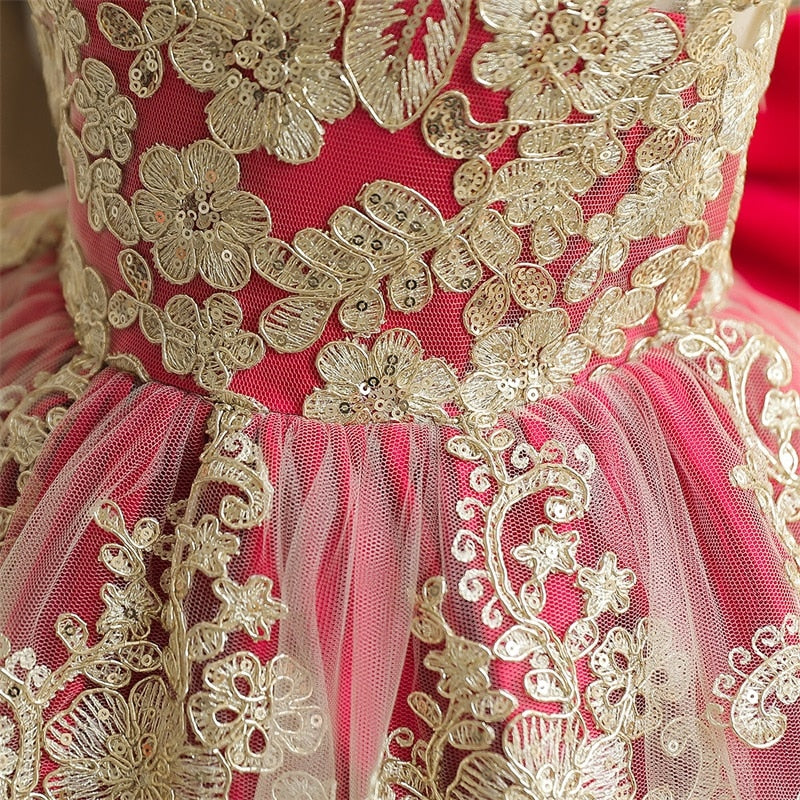 Vestido de Princesa de Encaje de Lujo para Niños