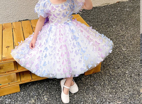 Vestido Infantil Borboletinhas e Laço