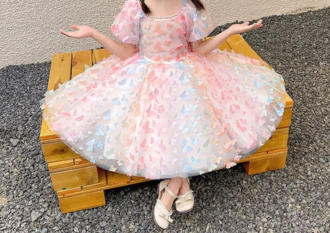 Vestido Infantil Borboletinhas e Laço