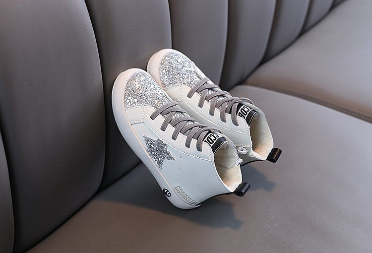 Zapatillas Infantiles Botines Estrellas Glitter