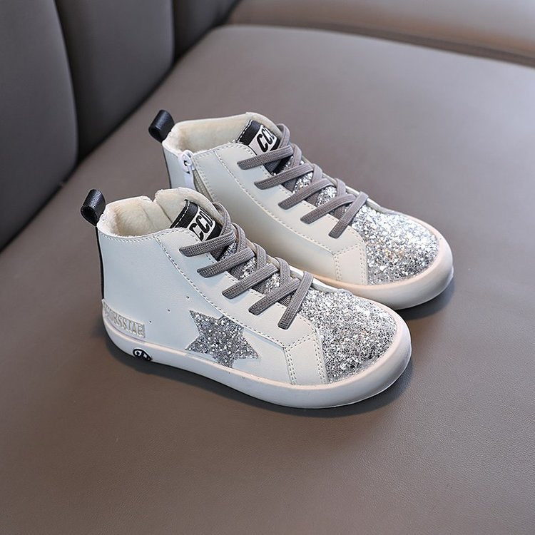 Zapatillas Infantiles Botines Estrellas Glitter
