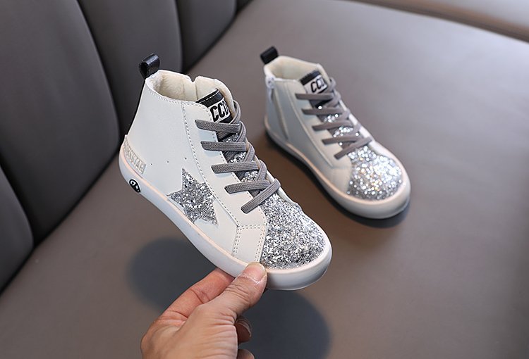 Zapatillas Infantiles Botines Estrellas Glitter