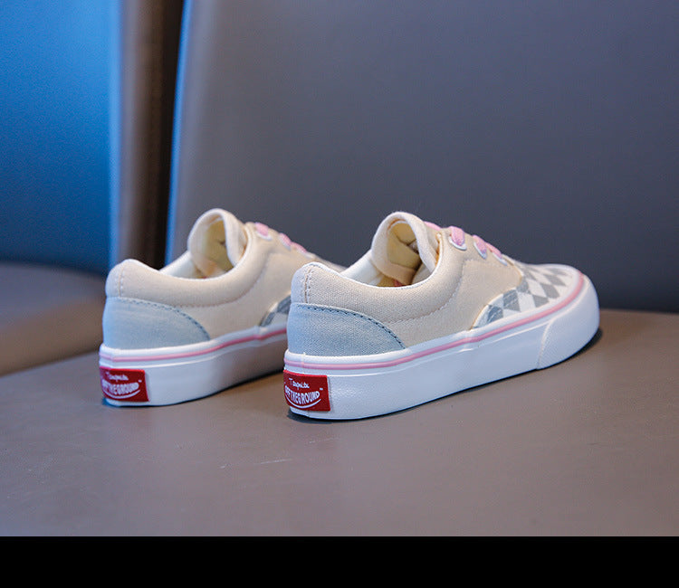 Zapatillas Infantil Cuadros Rosa