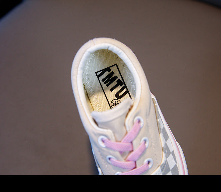 Zapatillas Infantil Cuadros Rosa