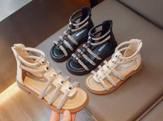 Sandalia Infantil Gladiador Strass