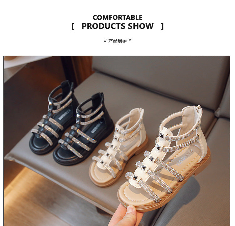 Sandalia Infantil Gladiador Strass