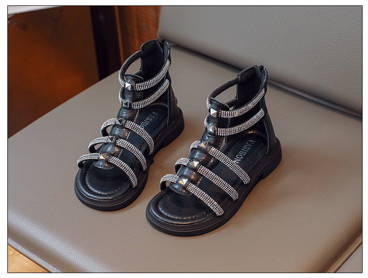 Sandalia Infantil Gladiador Strass