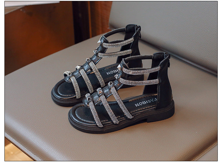 Sandalia Infantil Gladiador Strass